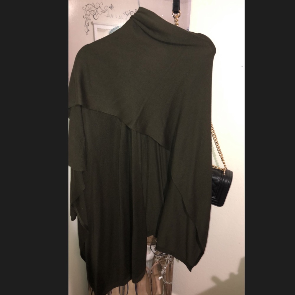 Olive green pancho